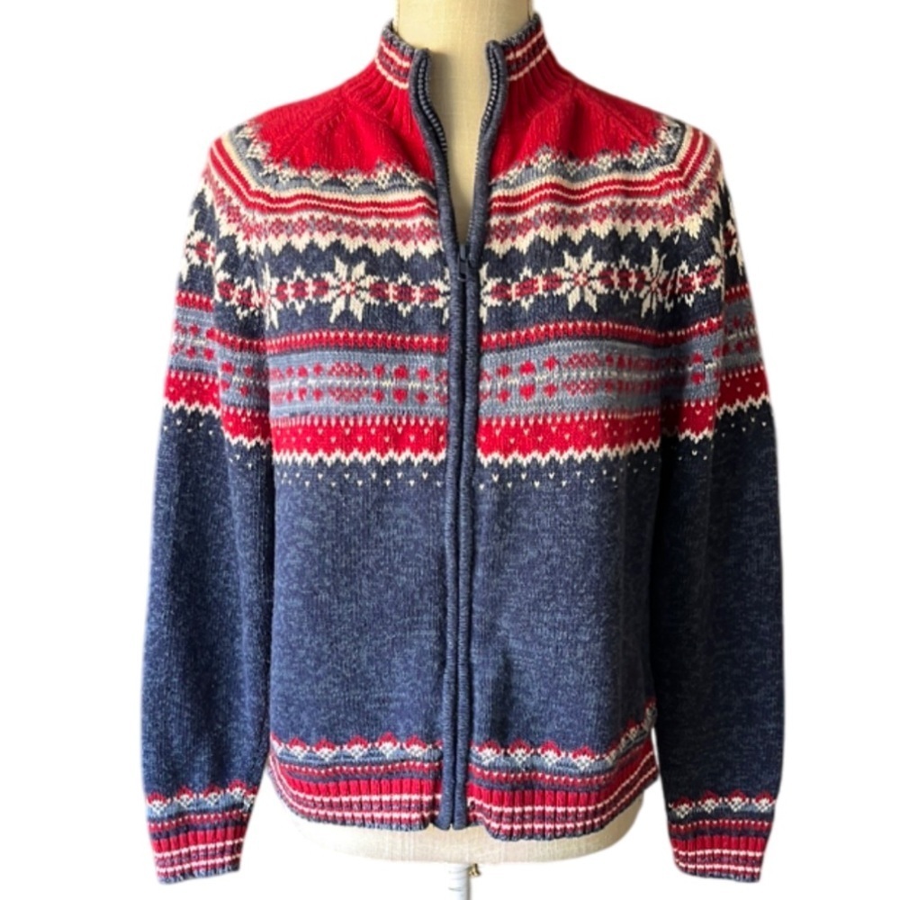 TIARA INTERNATIONAL Full Zip Sweater - Size Small
